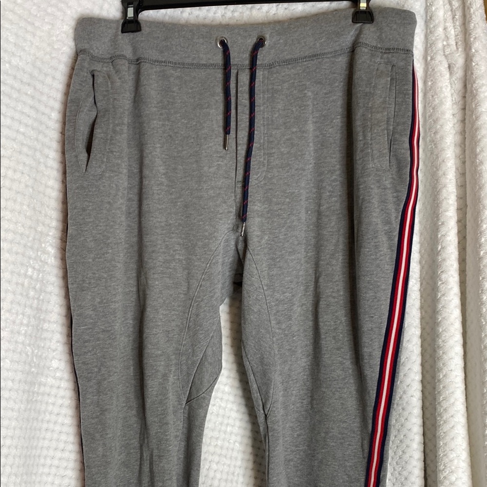 Prince & Fox Gray Men's Joggers Pants with Red Stripe